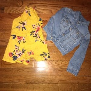 Old navy girls romper/gap girls jean jacket